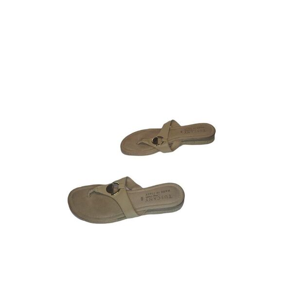 Tuscany Sandals Women Sz 9 M Easy Street Made In Italy Leather Everyday - Picture 2 of 6